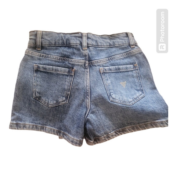 GUESS Girl's Blue Button-Up Denim Skort Shorts - Size 8 - Picture 5 of 6